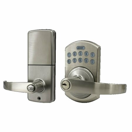 LOCKEY USA Electronic Keyless Lever Lock, Remote Capable, E995, Satin Nickel E995SN